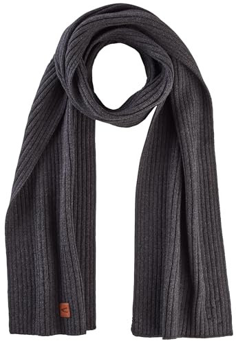 camel active Herren Schal aus einem Baumwoll-Kaschmir-Mix Asphalt, menswear-OS