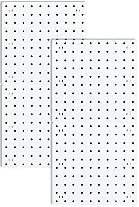 Alberte Perforated Panels, Pegboard Wall Organization Panels, Perforated Panels for Wall, Craft Room, Kitchen, Garage, Living Room, Bathroom (4 Pieces)