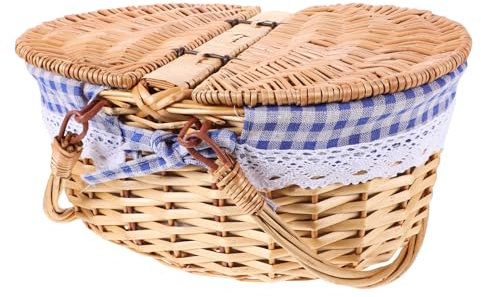 Toddmomy Panier Osier Avec Couvercle Panier De Rangement Pour Fruits Et Pique- Organisateur De Maison