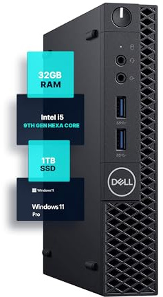 Dell Optiplex 3070 Micro PC | Windows 11 Pro | Intel i5-9500 | 32GB RAM + 1TB SSD | 5G WiFi + BT | Mini Desktop Computer (Renewed)
