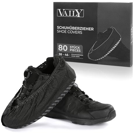 Vaily Couvre-chaussures Noir - 80 pièces (40 paires) Couvre-chaussures résistants et antidérapants