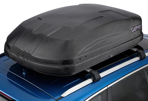 Garvee Rooftop Cargo Box Carrier, Dual-Side Opening Roof Mount Travel Luggage Storage Capacity, 135Lbs Weight Capacity with Secure Straps&Keys, Vehicle Hard-Shell Carriers,Black(12 Cubic)