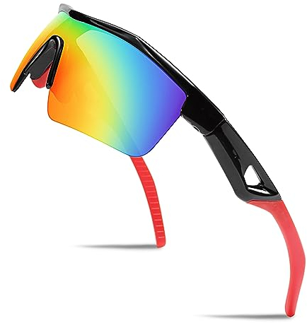 FEISEDY Kinder Jugendliche Sportbrille Polarisierte Jungen und Mädchen Alter von 7-12 Jahre Fahrradbrille mit TR90 Flexiblem Rahmen B2454