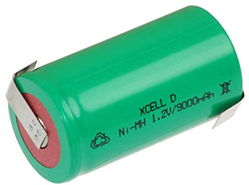XCell Mono D Akku Zelle 9000mAh / 1,2V / NIMH mit Z-Lötfahne - Hochleistungs- Markenzelle in Industriequalität