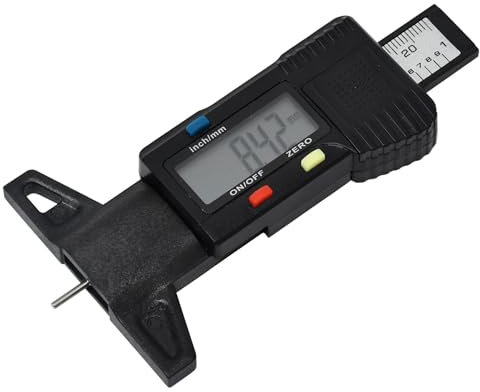 Dapetz ® Tyre Tread Depth Gauge 0-25.4mm/Inch Digital Tyre Tread Depth Checker Tire Tread Depth Gauge with LCD Display Measuring Tool For Cars, Trucks, Van