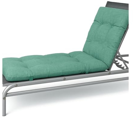 VIGIVISION Cojín Colchón para Tumbona o Mueble para Jardín 180X55X8CM (Verde Liso)