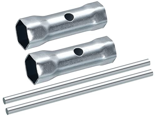 sourcing map 17-19mm Ignition Spark Plug Spanner Dual-Ended Wrench Hex Socket 2 Pcs