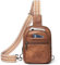 LATMAP 3L SMALL Sling Tasche Fanny Packs für Frauen Männer Mini Crossbody Brustgurt Reisetasche Handtasche Faux Leder Mode niedlich Braun