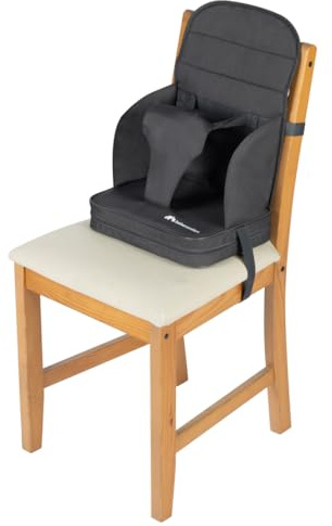 Bebeconfort Travel Booster Trona de viaje portátil, Asiento elevador blando y acolchado, para bebés de 18 meses a 3 años (15 kg), color Graphite