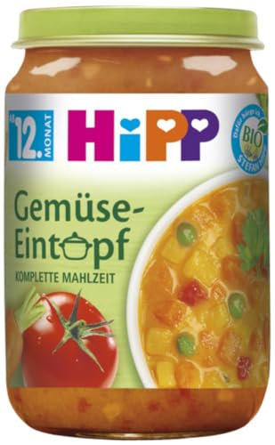 HiPP Gemüse-Eintopf (6 x 250g), Menü ab 12. Monat, glutenfrei, mit Omega-3, in bester Bio-Qualität