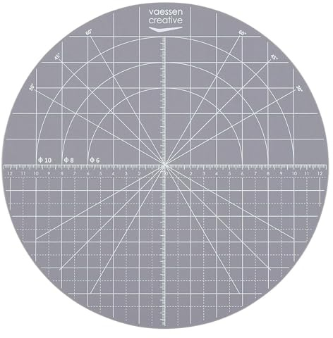 Vaessen Creative Tapete de Corte Autorreparable ⌀25,3 cm - Alfombrilla con Antideslizante y Doble Cara - para Acolchar, Tela, Papel, Manualidades y Decoración de Tartas