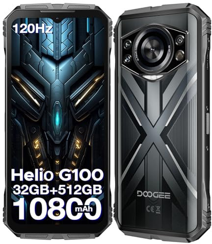 DOOGEE S Cyber Pro Outdoor Handy 32GB+512GB(2TB), 50MP+32MP+Nachtsehen 20MP Outdoor Smartphone Ohne Vertrag Android 14, 6.6 FHD+ 120Hz, 10800mAh/33W Baustellenhandy, IP68/ NFC/ 4G Dual SIM/OTG/GPS