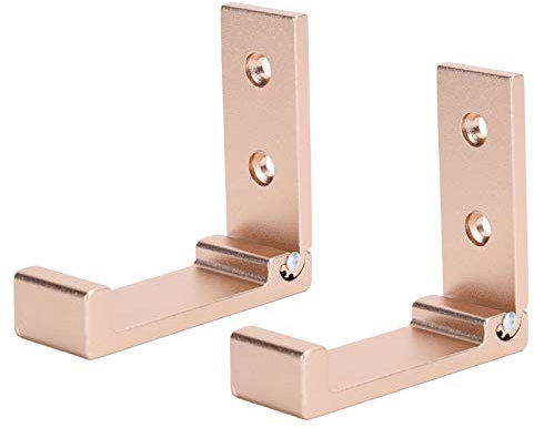 RASTKY 2 Juegos de Ganchos para Abrigos de Oro Rosa, Aleación de Aluminio, Plegables, Montados en la Pared, Decorativos de Oro Rosa, Perchas para Ropa, Herrajes, Adhesivo, Montado en la
