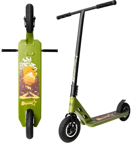 Monopattino NKD Bullit Dirt con ruote gonfiabili, verde, forza T6, diametro ruota 200 mm