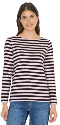 Cecil T-Shirt Basique rayé Eggplant Rouge XL