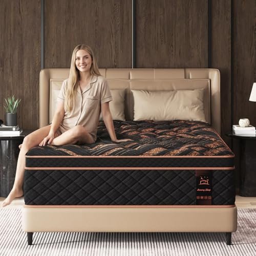 Skyhedon Queen Hybrid Mattress 12 Inch, Medium Firm Gel Memory Foam & Pocket Springs - Motion Isolation & Pressure Relief for Back & Side Sleepers, CertiPUR-US Certified, 100 Night Trial