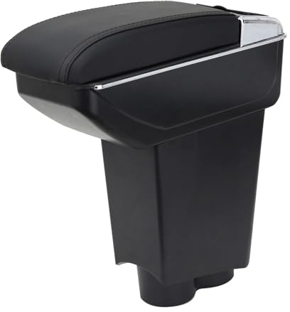 YJYWZH Bracciolo Centrale per Fiat 500 (2007–2011) – Doppio vano Portaoggetti, Funzione Portabicchiere Integrata, Coperchio Scorrevole, Comfort di Guida