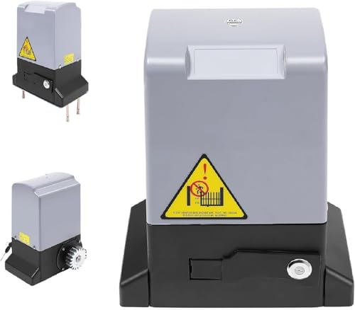 Kit di azionamento per cancello scorrevole, 750 W 1800 kg, azionamento per porta del garage, apricancello elettrico per cancello da cortile con 2 telecomandi e funzione di chiusura automatica, motore