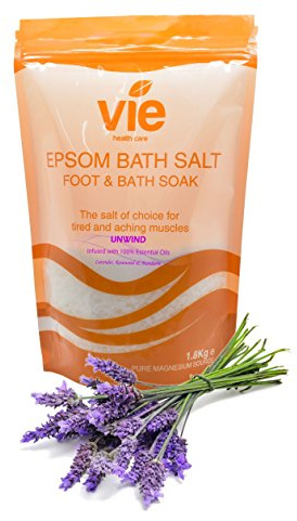 VIE Healthcare Lavender Infused Epsom Salts, 1.8Kg