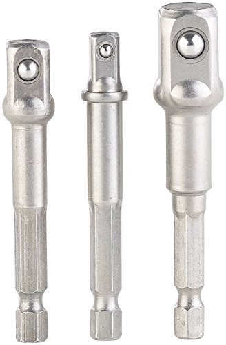 AGT Professional Bit-Einsatz-Adapter: 3-teiliges Adapter-Set Sechskant auf Vierkant, 6,4/9,5/12,7 mm (Steckschlüssel Adapter, Steckschlüssel-Verbindung, Stecknuss)