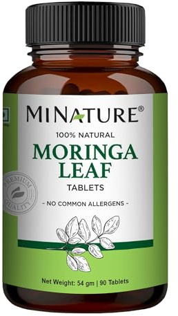 Moringa Leaf Tablets - 90 Tablets, 1000 mg| by mi Nature | 100% Natural Moringa| Antioxidant| Hydrating and detoxifying |Green superfood | from India