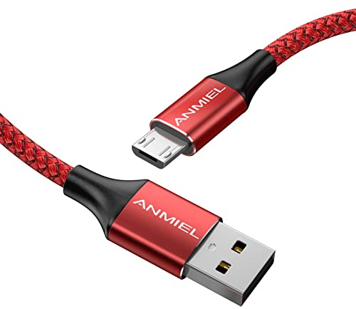 ANMIEL Micro USB Kabel 3M 2.4A Android Schnellladekabel Micro Datenladekabel Nylon USB Ladekabel für Samsung Galaxy S7 S6 S5 J7,Huawei, Sony,LG,Kindle Fire,Fire HD Tablets,PS4,Nexus,HTC,Nokia
