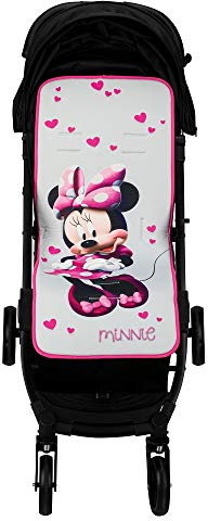 Interbaby Universal-Sitzauflage für Kinderwagen, für den Sommer, atmungsaktiv und bequem, Bezug für Kinderwagen, 100% Baumwolle, 84 x 34 cm, Schutzpolster für Kinderwagen, Minnie Blossons