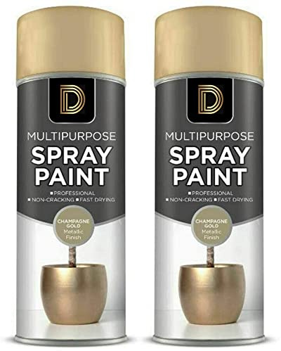 General Packaging Champagne Gold Multipurpose Spray Paint 400ml Metallic Finish (2)