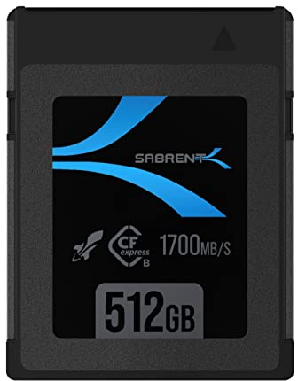 SABRENT CFexpress Type B 512GB Memory Card, Top Speeds of 1700MB/s, PCIe Gen3 Rocket CFX CFexpress Card, for DSLR & 8K Video Cameras (CF-XTBT-512)