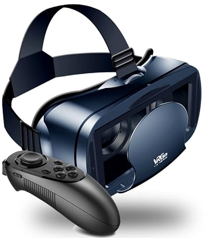 NEWSTYP 5~7 Pouces VRG Pro 3D VR Lunettes Réalité Virtuelle Plein Écran Visuel Grand Angle VR Lunettes Boîte pour 5 à 7 Pouces Smartphone Lunettes avec Télécommande Bluetooth (Basique)
