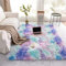 ROHATIM Hochflor Teppich Wohnzimmer Super weich Shaggy Teppich Flauschiger,Soft Area Rug Schlafzimmer Teppiche Super weich Fluffy Kindermatte Carpet(Blau Lila,80 x 150 cm)