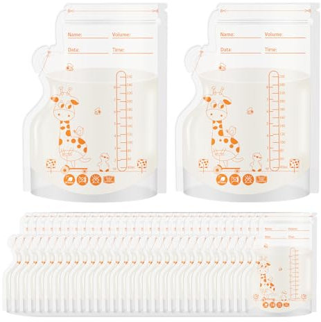 Aolso 30 Beutel Muttermilchbeutel, 250 ml, BPA-freie Muttermilch-Aufbewahrungsbeutel zum Stillen, Muttermilch Aufbewahrung Bag für Muttermilch, gefrierbare, auslaufsichere Milchbeutel, platzsparend