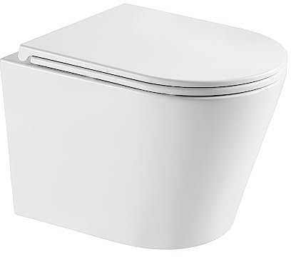 Inodoro BTW TURIN Suspendido Blanco Mate | 10 Años de Garantía | Medidas 515 mm x 355 mm x 365 mm