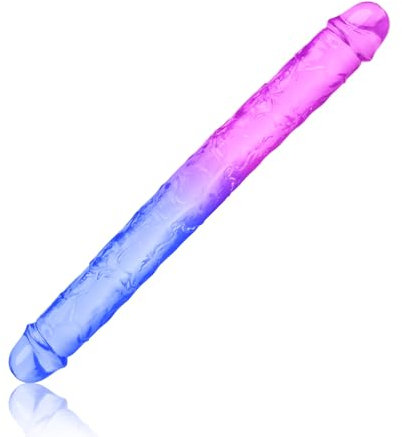 FLYTAGLE Doppeldildo Realistischer Dildo Riesiger Analdildo Gradientenfarbe Soft Penis G-Punkt-Stimulator Masturbator Analplug Sexspielzeug für Paare Männer Frauen schwul Lesbianismus (M)