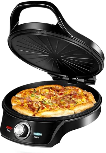 SOKANY Four A Pizza Electrique 220 ℃,Four Pizza Puissance 2000W,Pizza Party Pour 4-5 Personnes,5 Vitesses Pour Régler La Température à Volonté Fours à Pizza.Noir-08034