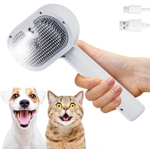 Steamy Cat Brush, 3 in 1 Spazzola a Vapore Per Gatti e Cani, Spazzola Elettrica per Pettine Massaggiante per Animali Domestici per massaggio,cura e depilazione