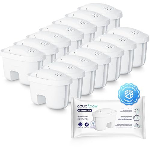 Aquafloow Wasserfilter Kartuschen Aquaflux 14 Stück | Kompatibel Laica Bi-Flux, Aquaphor, Dafi Unimax | Filter mit Aktivkohle und Lonenaustauscherharz, Reduzierung von Kalk, Chlor