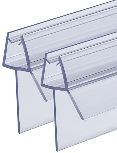 QOROCO Duschdichtung 2x 100cm für 6-8mm Glastüren, mit extra länger Gummilippe(Lippen 20 mm), von Situationen mit größerer Bodenfreiheit, Einfache Installation, für alle Duschtüren, Dusche, Badewanne