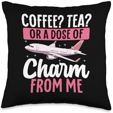 Flight Attendant Design Women Airplane Cabin Crew Stewardess Throw Pillow
