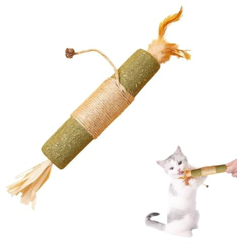 Bastoncini di Erba Gatta Matatabi,Grande Bastoncini Cura Denti per Gatti, Dental Stick per Gatti,Giocattolo di Erba Gatta