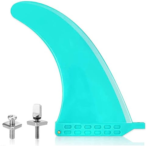 Lvsnro Surf SUP Fin - Free No Tool Fin Screw 9 inch Center Fin,for Surfboard Longboard and Paddleboard,with Free No Tool Screws (Sky Blue)