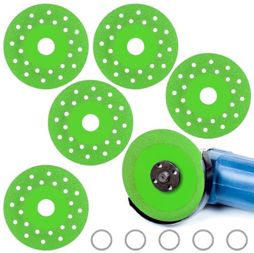 BOXOB 5pcs Rock Slab Grinding Disc, Rock Slab Cutting Discos Para Disc Ultra Thin Angle Grinder Saw Blade Wheel Polishing Cutting Blade for Granite Slabs Marble Glass Ceramics Diamond Tile