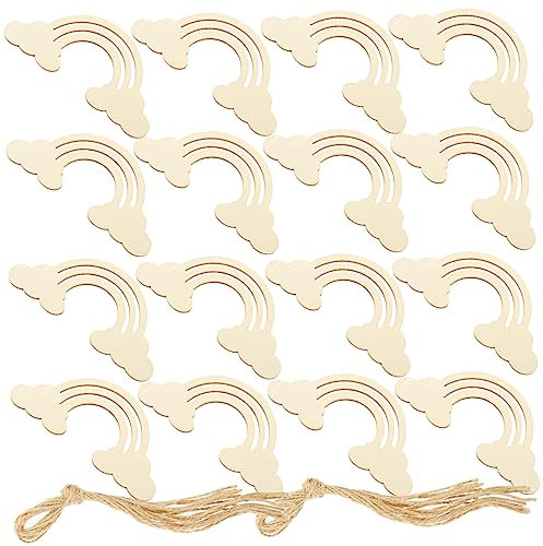 DOITOOL Ciondoli in Legno Fai da Te Ritagli Non Finiti per Decorazioni Pezzi Legno Grezzo per e Decorazione