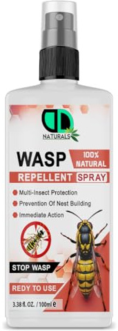 Wasp Repellent Spray - 100% Natural, Multi-Insect Protection, Prevents Nest Building, Fast-Acting, Easy Application, Long-Lasting Protection, Eco-Friendly, Protect Your Home & Garden (100ml Spray)