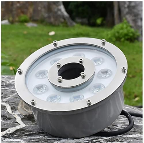 Faretti Piscina - Luce A Fontana Subacquea Ad Anello A LED, Luci Da Giardino In Acciaio Inossidabile Impermeabili IP68, Luci LED Per Laghetti A Foro Centrale A Bassa Tensione CA 12/24V(Green,6W(AC24V)