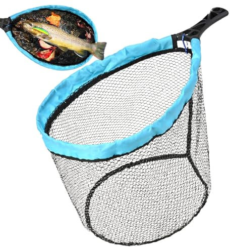 Net de pêche à la Mouche | Cadre en Fibre de Carbone | Libération de Nette magnétique | Pliable | Flexible | Fiable | 39x27cm | Parfait pour Les Prises de Basse et la Sortie de la Truite