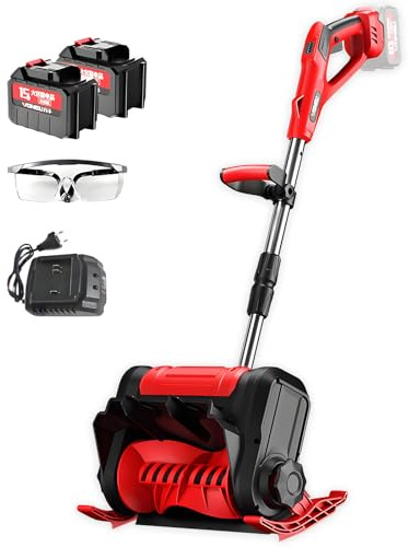 Elektrisk snöskyffa sladdlös, batteridriven snöslunga, 20V 4,5Ah batteri, 30 cm röjningsväg, 147 kg/min kapacitet, 7,6 m kastlängd för hem och trädgård