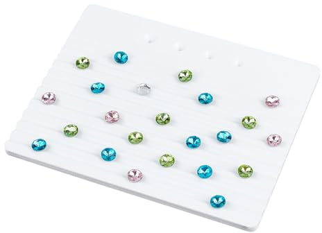 PH PandaHall Diamond Display Tray, 14.5x11.5cm Gem Loose Diamond Grading Tray Slotted Jewellery Display Trays Rectangle Board for Home Jewellery Store Vendor Exhibition Booth Showcase Decoration