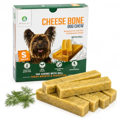 Dilecti Ossi di Formaggio per Cani con Aneto – Snack e Masticativi Naturali per Igiene Dentale, Osso da Masticare, Giochi Naturali - Taglia L Confezione da 3 (Taglia S Confezione da 5)
