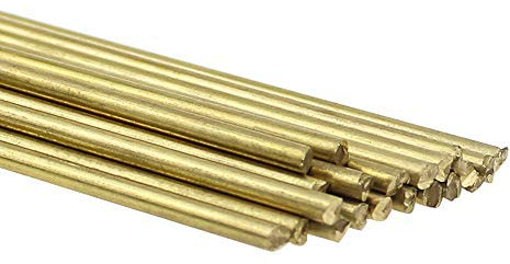 YPLonon 20PCS Brass Brazing Rods T2 Copper Soldering Wires Low Temperature Melting Point Phosphor Brass Welding Rod 2mm x 250mm Flux Sticks for Repair Welding Brazing